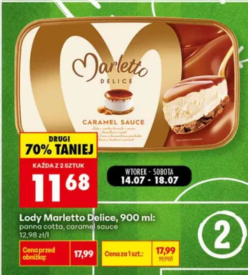Lody Marletto Delice Panna Cotta promocja w Biedronka