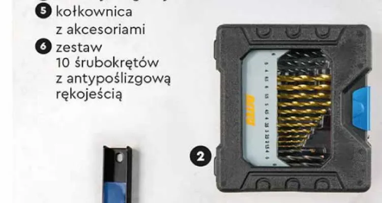 Zestaw wierteł i bitów z akcesoriami, 31 el. promocja w Biedronka