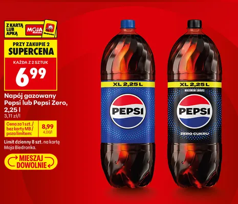 Napój gazowany Pepsi Zero promocja w Biedronka