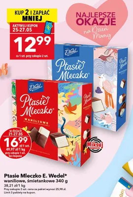 Ptasie Mleczko E. Wedel śmietankowe promocja w LEWIATAN
