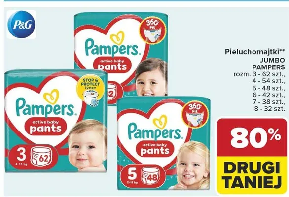 Pieluchomajtki Pampers Active Baby Pants Jumbo rozm. 3 promocja w Carrefour