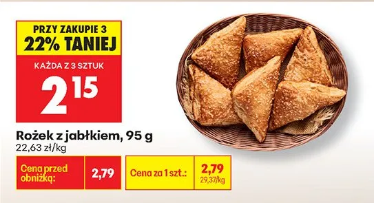 Rożek z jabłkiem promocja w Biedronka