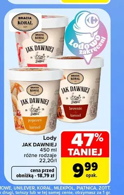 Lody Jak Dawniej Bracia Koral promocja w Carrefour Market