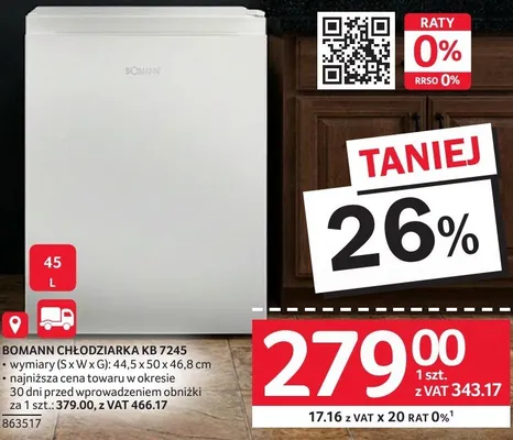 Lodówka BOMANN KB 7245 promocja w Selgros
