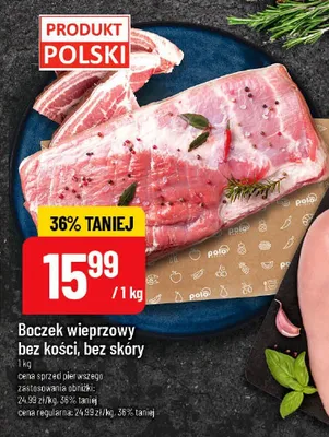 Boczek wieprzowy bez kości bez skóry promocja w POLOmarket