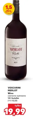 Wino czerwone wytrawne Merlot promocja w Kaufland