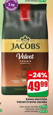 Kawa ziarnista Velvet Crema Jacobs promocja w Dino