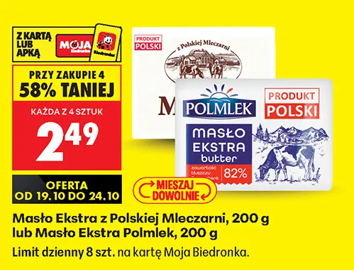 Masło ekstra z Polskiej Mleczarni promocja w Biedronka
