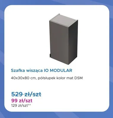 Szafka wisząca IO MODULAR półsłupek mat DSM promocja w Blu Salony Łazienek