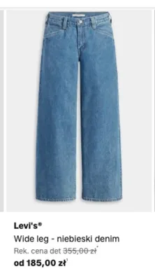 Jeansy damskie Levi's Wide leg niebieski denim promocja w Lounge by Zalando