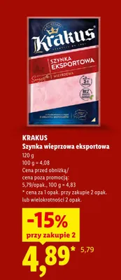 Szynka wieprzowa eksportowa Krakus promocja w Lidl