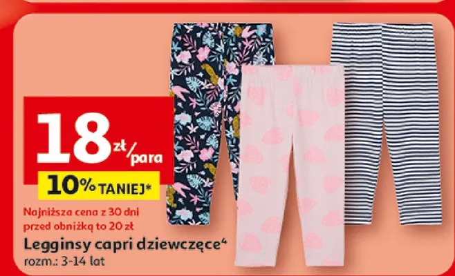Legginsy capri dziewczęce Inextenso rozm. 3-14 lat promocja w Auchan