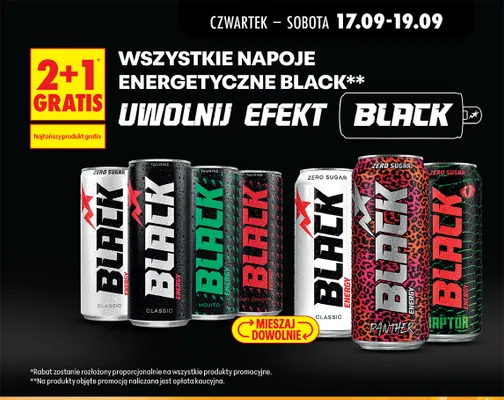 Napoje energetyczne Black promocja w Biedronka