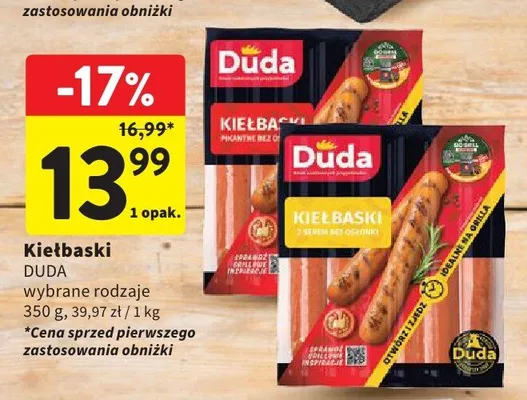 Kiełbaski Duda promocja w Intermarche