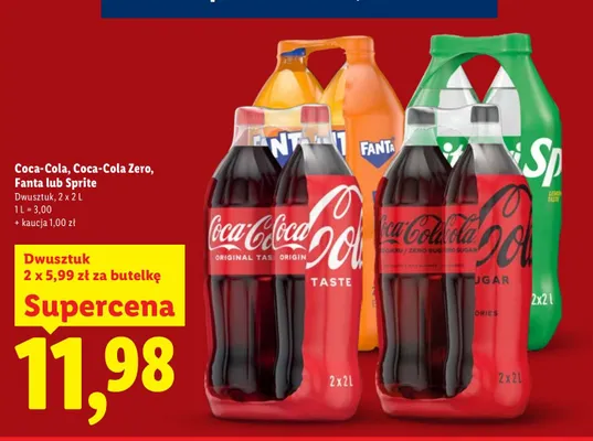 Napój gazowany Coca-Cola Zero 2-pak promocja w Lidl