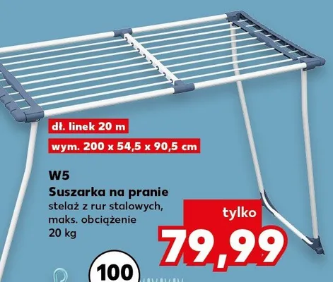 Suszarka na pranie stelaż z rur stalowych, maks. obciążenie 20 kg promocja w Kaufland