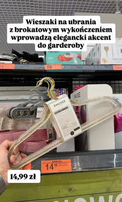 Wieszaki na ubrania z brokatowym wykończeniem promocja w Biedronka