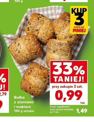 Bułka z ziarnami i makiem promocja w Kaufland