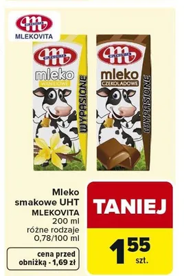 Mleko smakowe Mlekovita promocja w Carrefour
