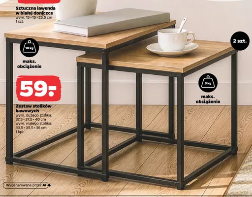 Zestaw stolików kawowych promocja w Netto