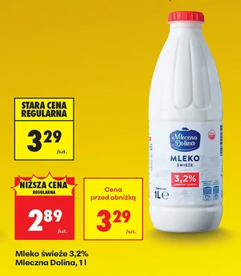 Mleko świeże 3,2% promocja w Biedronka
