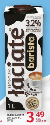 Mleko UHT barista 3,2% Łaciate promocja w Selgros