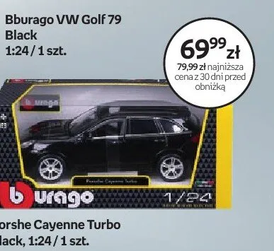 Bburago Porshe Cayenne Turbo Black 1:24 promocja w Empik