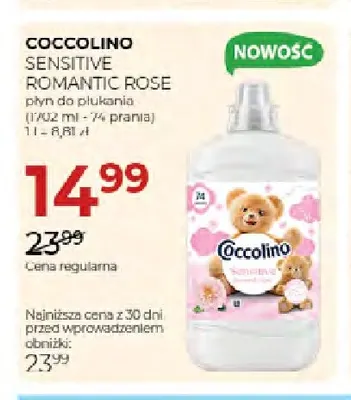Płyn do płukania Coccolino Sensitive Romantic Rose promocja w Drogerie Jawa