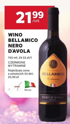 Wino Bellamico Nero D'Avola czerwone wytrawne promocja w Stokrotka