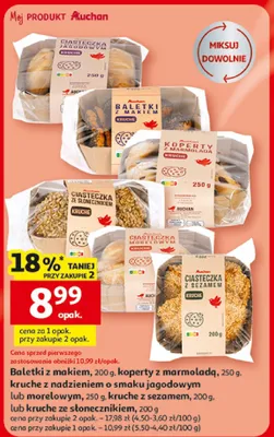 Kruche ze słonecznikiem Auchan promocja w Auchan