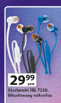 Słuchawki JBL T110 wbudowany mikrofon promocja w Auchan