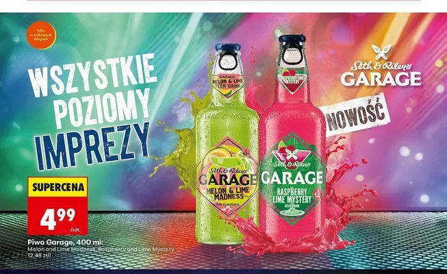 Piwo Garage Raspberry and Lime Mystery promocja w Biedronka