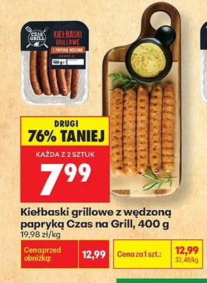 Kiełbaski grillowe z wędzoną papryką Czas na Grill promocja w Biedronka