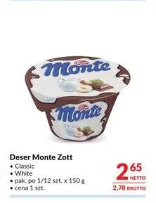 Deser Monte Classic Zott promocja w Makro