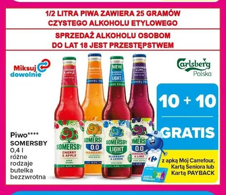 Piwo Somersby Cherry & Apple promocja w Carrefour