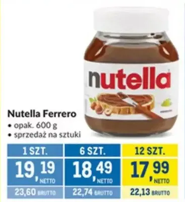 Nutella Ferrero promocja w Makro