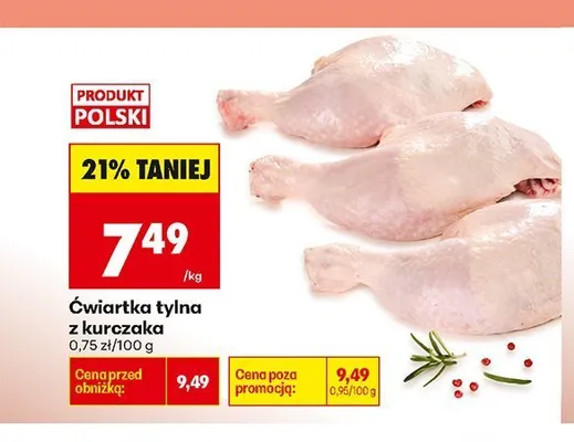 Ćwiartka tylna z kurczaka promocja w Biedronka