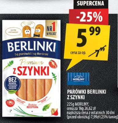 Parówki Berlinki z szynki promocja w Arhelan