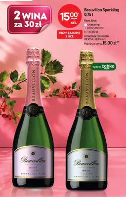 Wino musujące Beauvillon Sparkling Rose promocja w Żabka