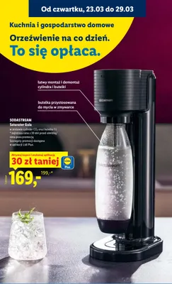 Saturator Gaia w zestawie cylinder CO₂ oraz butelka 1l promocja w Lidl