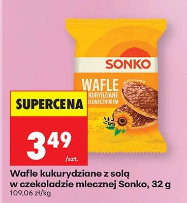 Wafle kukurydziane z solą w czekoladzie mlecznej promocja w Biedronka