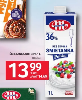 Śmietanka deserowa UHT Mlekovita 36% promocja w Selgros