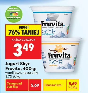 Jogurt Skyr waniliowy Fruvita promocja w Biedronka