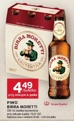 Piwo birra moretti promocja w Stokrotka