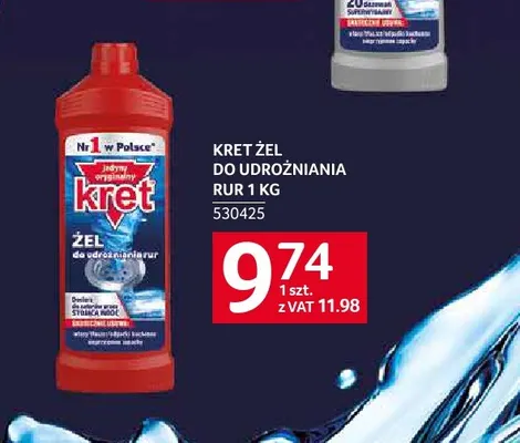 Żel do udrożniania rur Kret promocja w Selgros