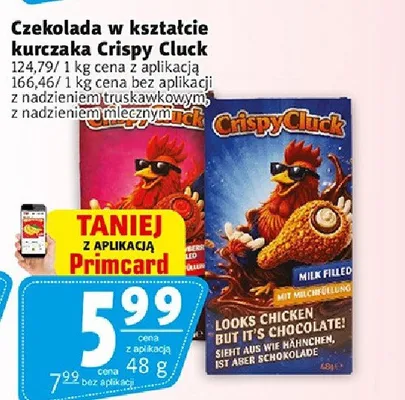 Czekolada w kształcie kurczaka Crispy Cluck z nadzieniem mlecznym promocja w Prim Market
