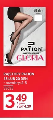 Rajstopy Pation 15 lub 20 den promocja w Selgros