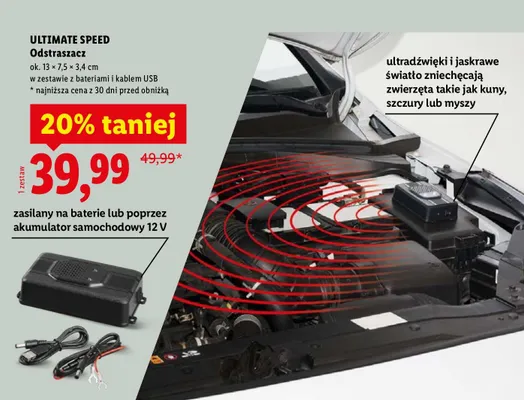 Odstraszacz samochodowy do zwierząt promocja w Lidl