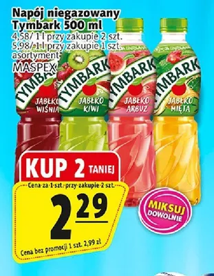 Napój niegazowany Tymbark jabłko wiśnia promocja w Prim Market