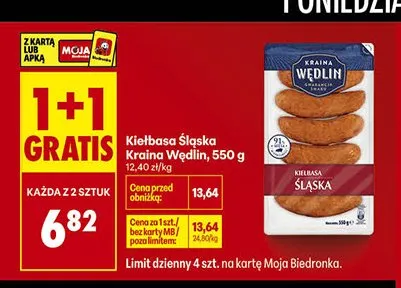 Kiełbasa Śląska Kraina Wędlin promocja w Biedronka